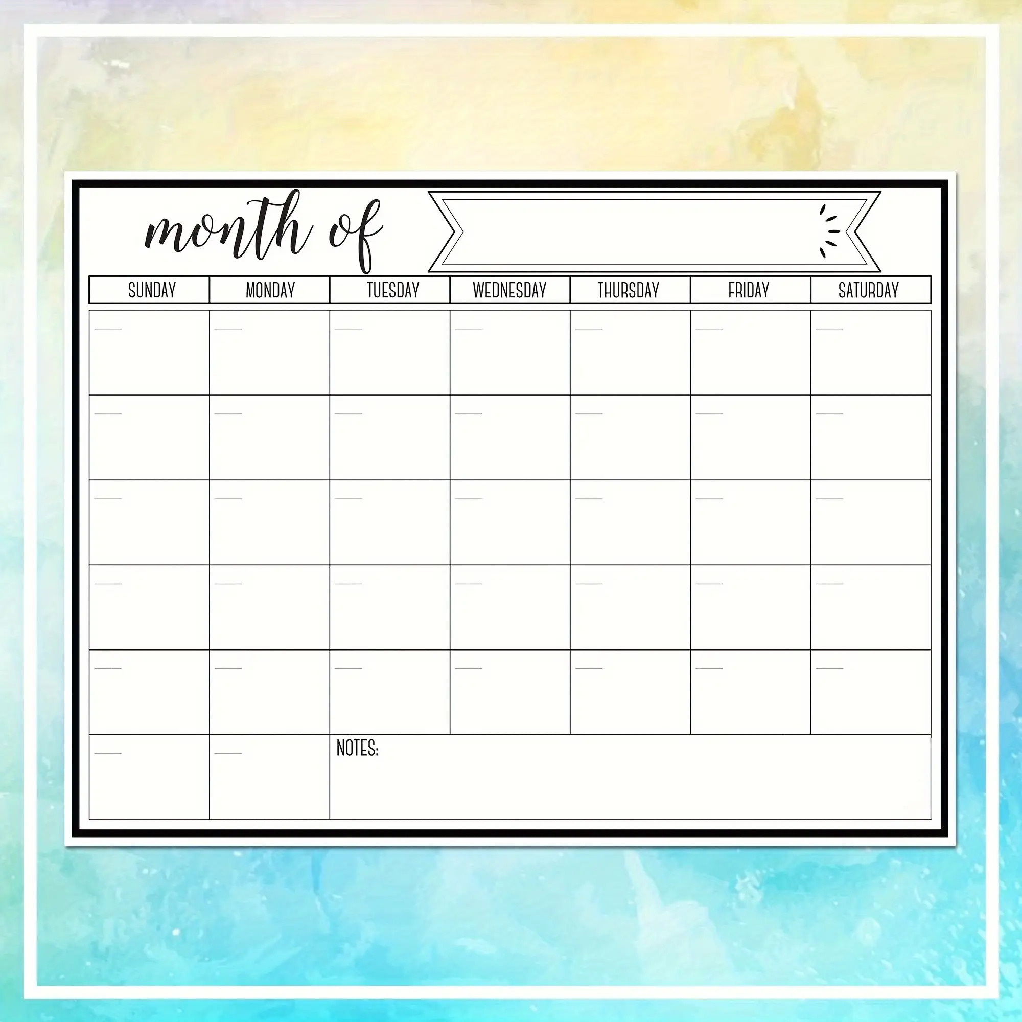TEMU 1pc Magnetic Dry Erase Fridge Calendar Whiteboard - Magnetic Surface, Monthly Planner With Weekly Layout, Magnetic Board For Kitchen, Office, -