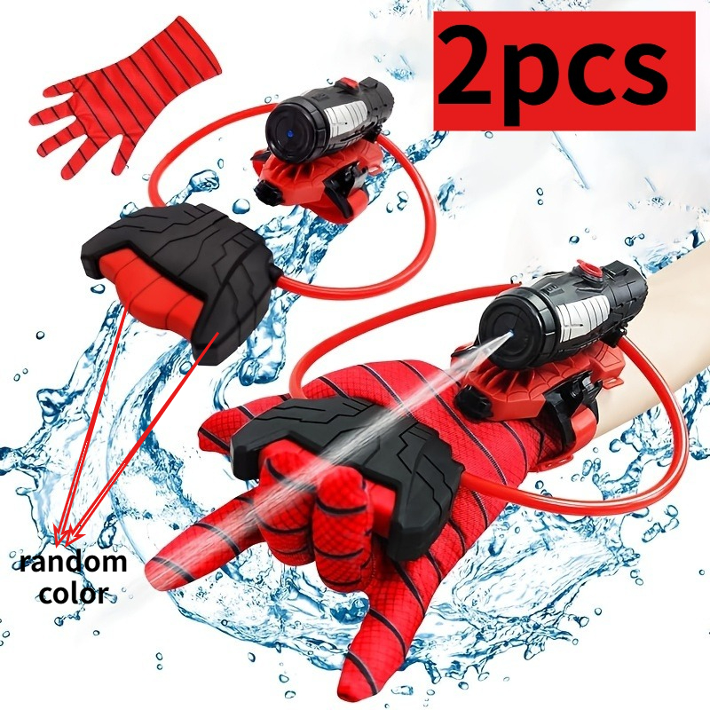TEMU 2pcs Teenage Summer Novelty Sprinkler - Outdoor Entertainment Gift With Gloves And Sprinkler, Toy, Hero Launcher With Gloves, Summer Parties,