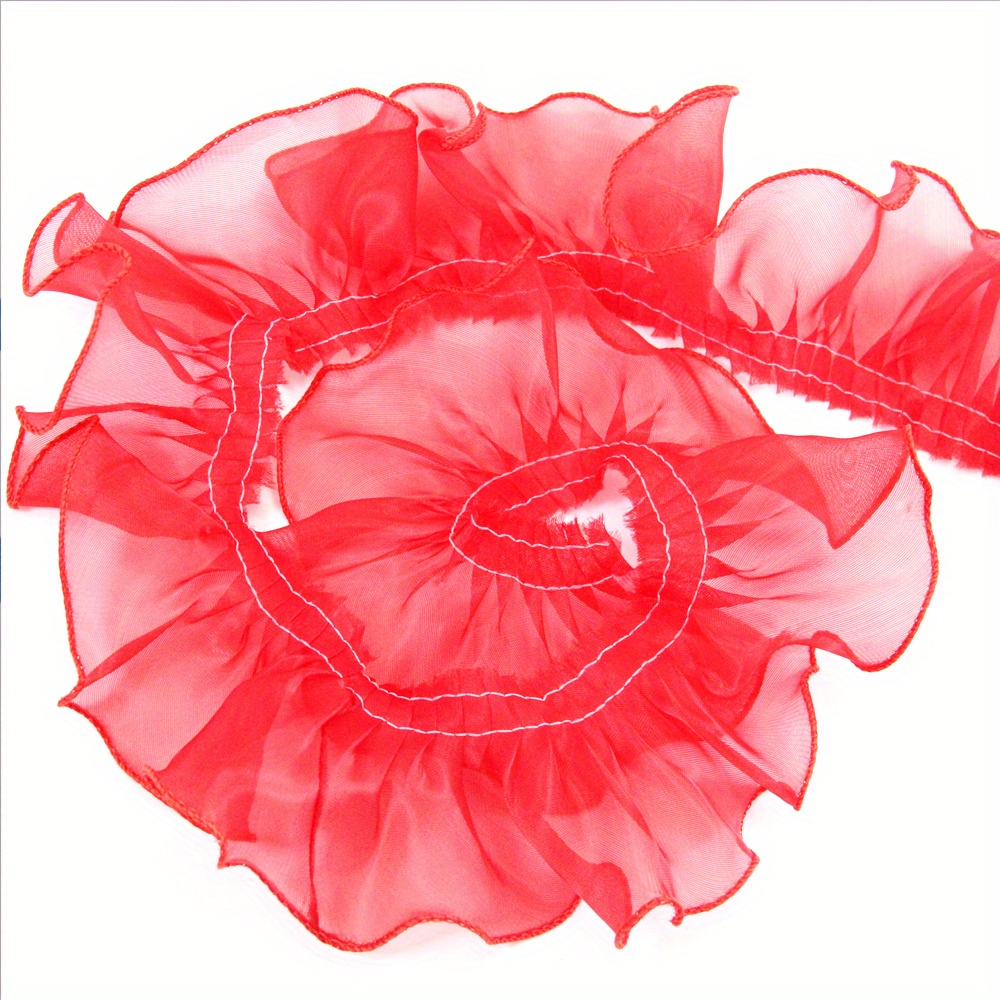 TEMU Nastro in pizzo plissettato versatile 2 x 8 cm/3,15 pollici di larghezza - Multicolore, per cucito, , bambole e decorazioni