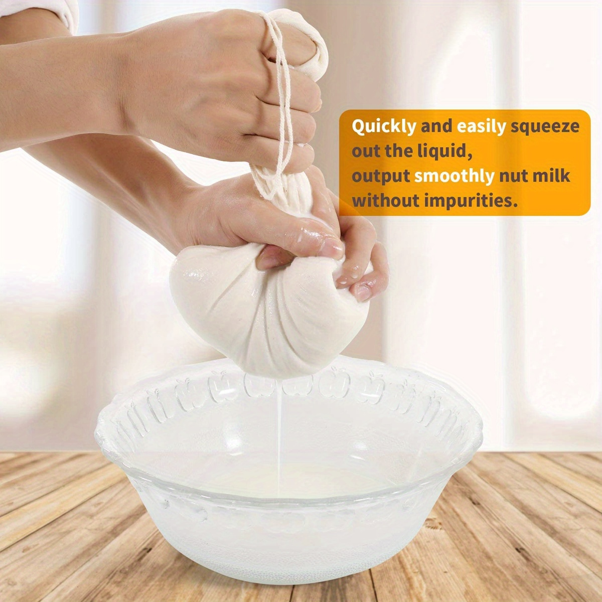 

3pcs Unbleached Cheesecloth Bags, Reusable Muslin Milk Strainer For Cooking, Baking, Juicing & Cheese Making - Washable Fabric Cloths