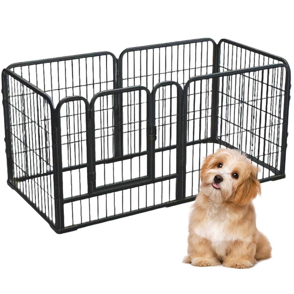 6-panel Dog Playpen - Spacious, Portable, And Heavy Duty Metal Exercise Pen, Puppy Kennel, And Corral Crate Cage For Small And Medium Dogs, Rabbits, And Cats - Indoor And Outdoor Use