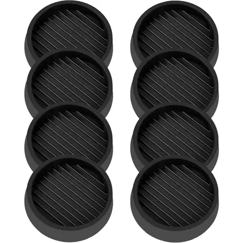 8pcs black round rubber furniture cups with anti non skid caster floor protectors