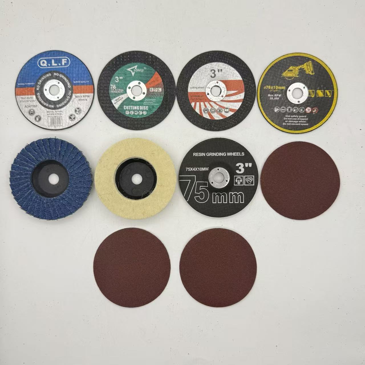 TEMU 3-inch/76mm 10pcs Metal Stainless Cutting, Polishing, And Grinding Set, Including 4 Ultra-thin Cutting Discs, A Durable Grinding Wheel, A Wool