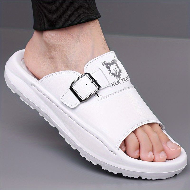 new 2024 spring summer casual slip on sandals soft sole trendy   for men high quality durable breathable   lightweight home slippers comfortable non slip thick soled outdoor indoor use fashionable open toe flip flops for     relaxation   or home   1 pair of eva slides 1   bag Product details 13