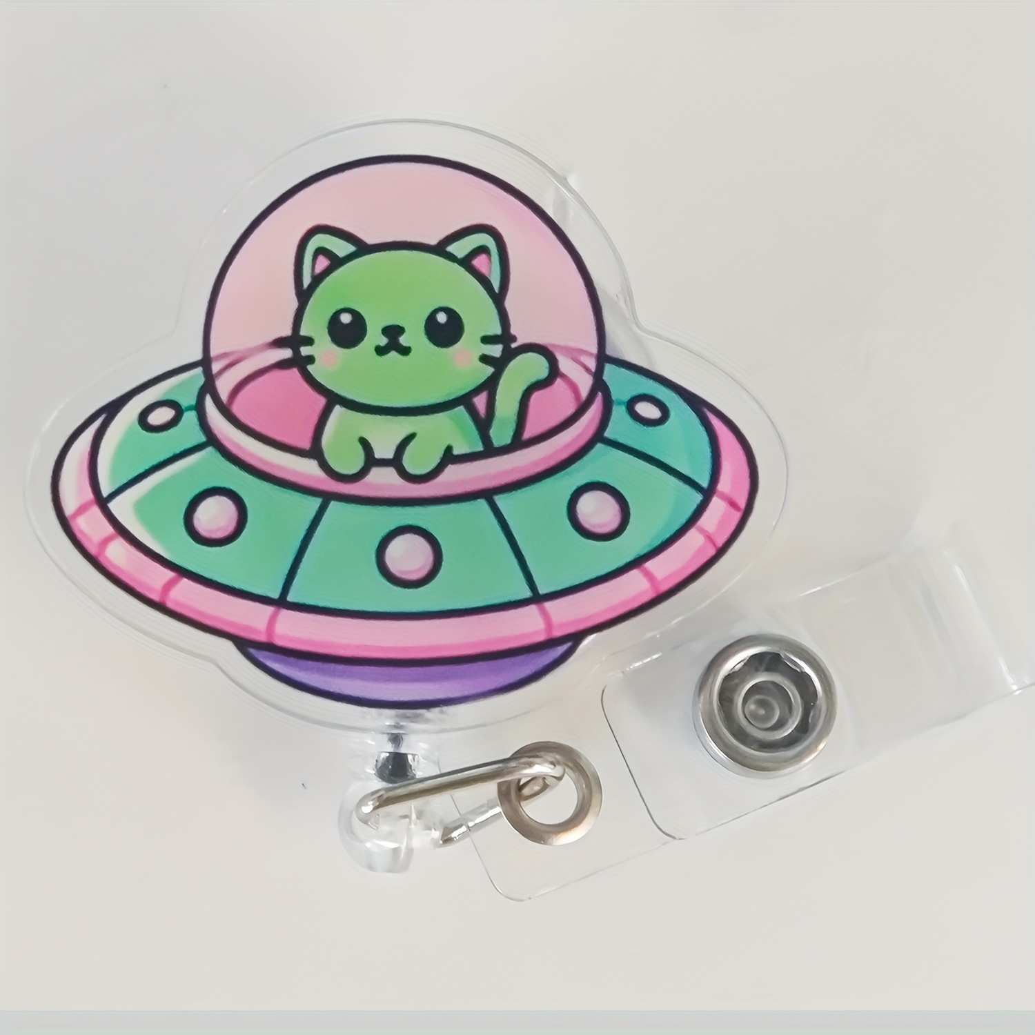 TEMU 2D 1 Porte-badge Rétractable - Clip Léger et Résistant avec Attache Ceinture, Idéal pour Infirmières, Travailleurs, Médecins et Aides-soignants.
