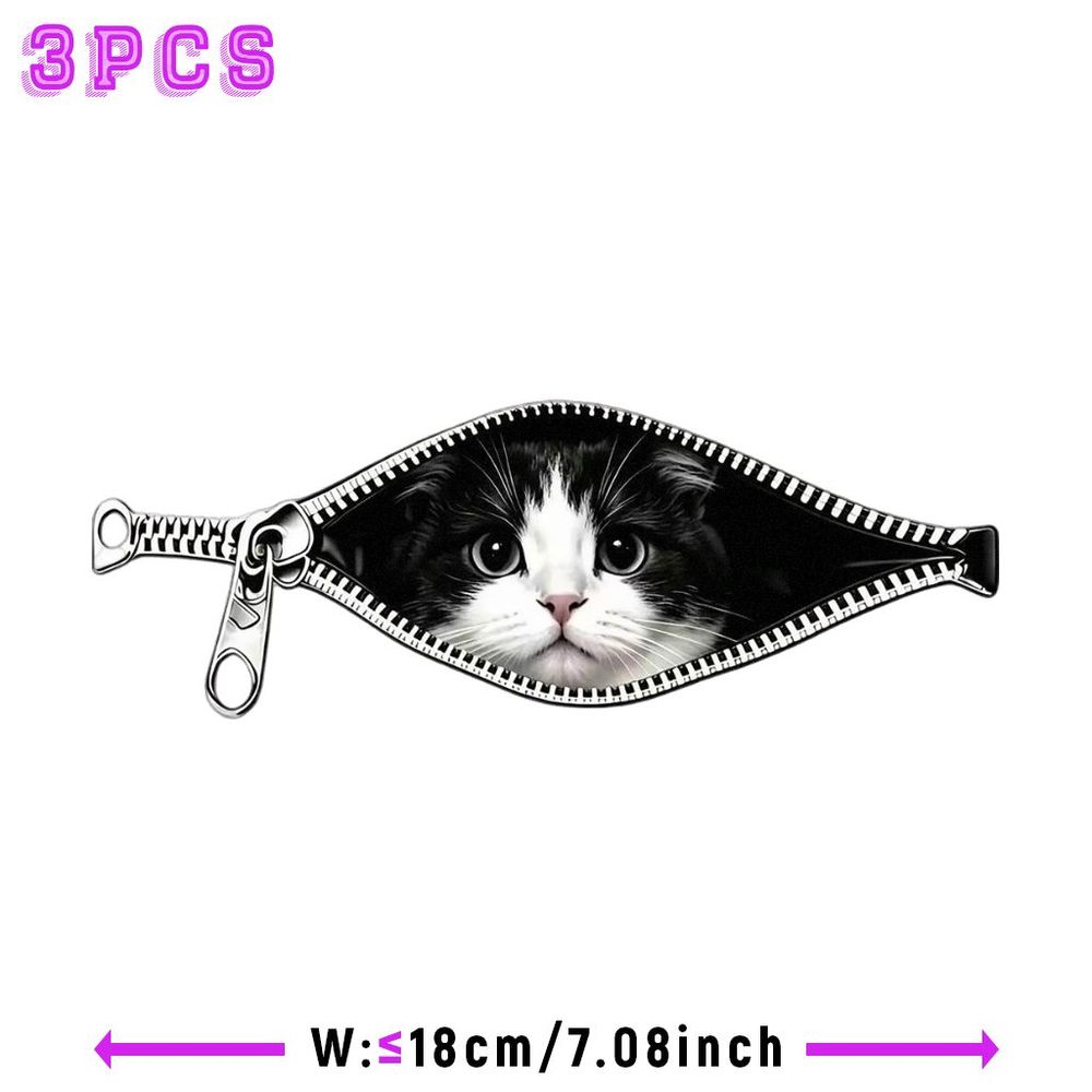 TEMU 3 piezas de pegatinas de transferencia de 2D compatibles con transferencias termoadhesivas, apliques para prensa de - Diseño de gato a través de