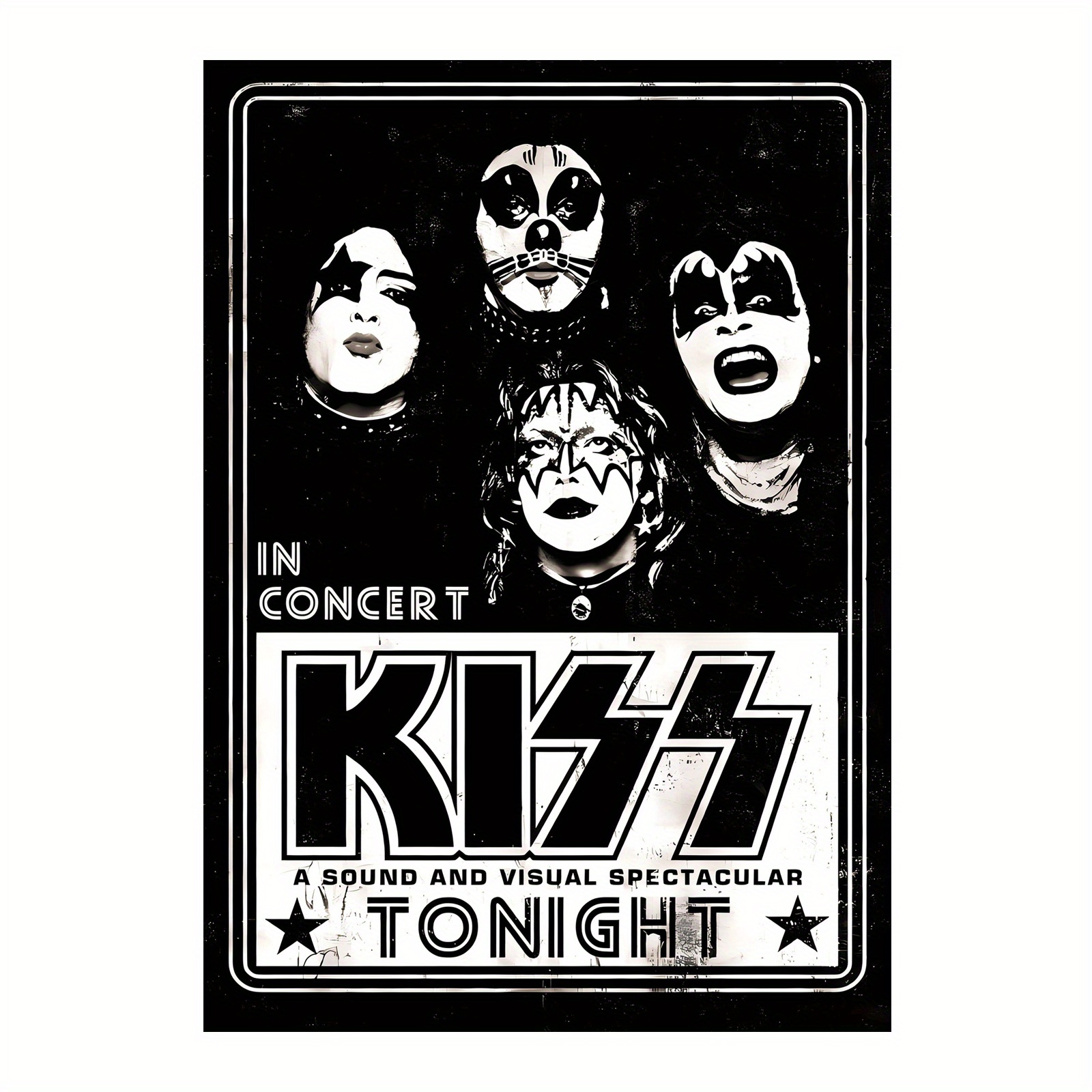 

Room Decor 1pc Band Kiss Concert Tour Poster, Canvas Wall Art, And Fade-resistant, Bedroom And Living Room Decor, 12x18 Inches