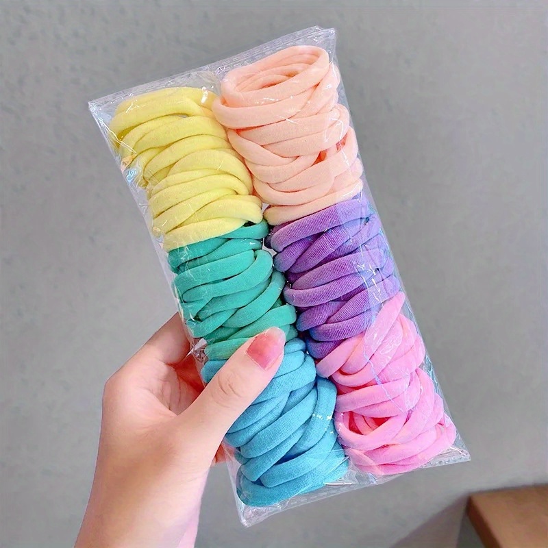 TEMU Set di 52 Elastici per Capelli | Accessori per Capelli con Cordino Elastico Senza Cuciture per Donna, Adatti a
