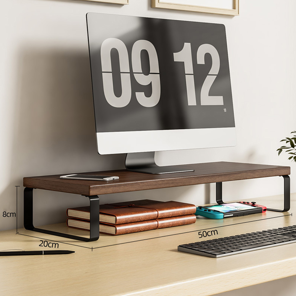 1pc Monitor Stand 50cm Laptop Monitor Stand, Wooden Computer Desk Monitor Stand With Storage, Desktop Booster Stand For Home And Office Use, Laptop Stand. Office Supplies Organizer Supplies
