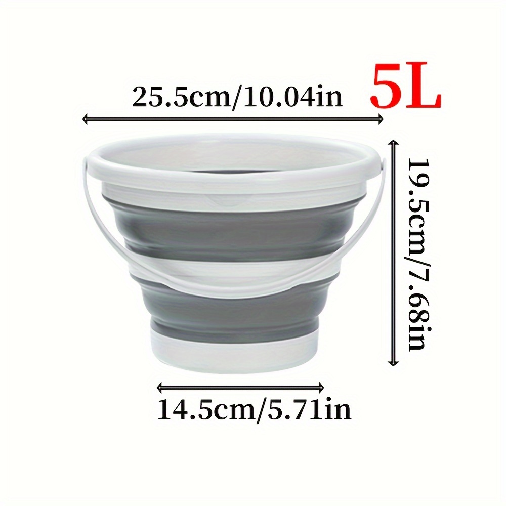 TEMU 3/5/10l Foldable Buckets - Portable, Space-saving, | Easy To Clean And Store | Ideal For Car Washing, Outdoor Fishing, Travel, And Home