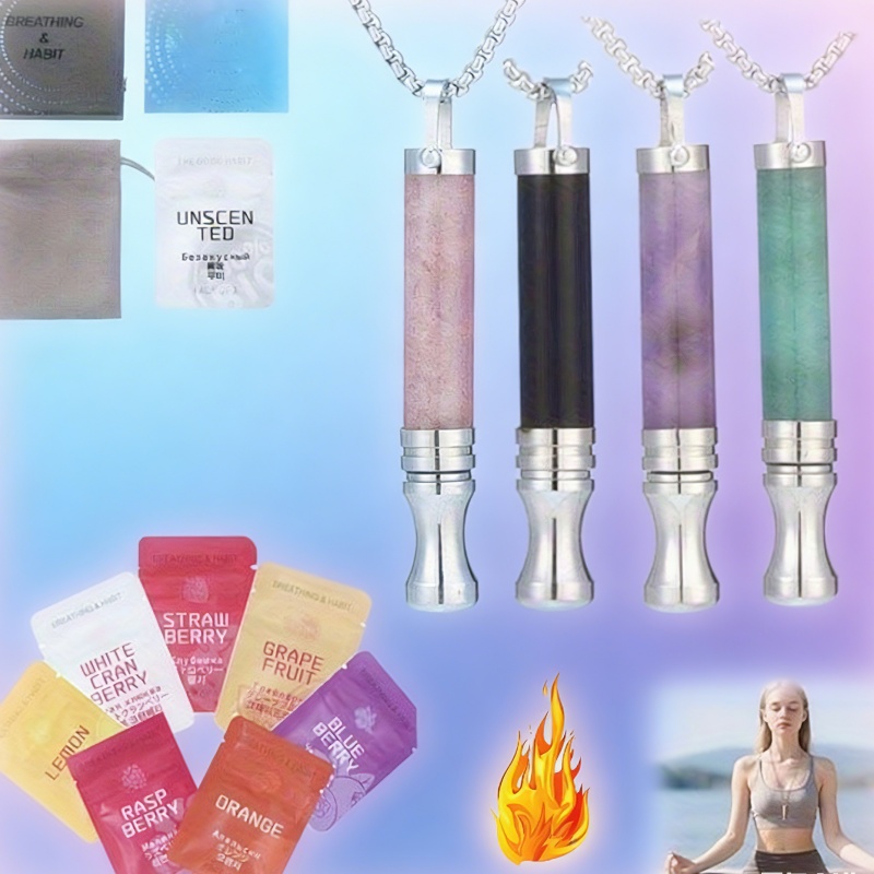 Smoking Bubble Breathing Necklace For Anxiety & Stress Relief - Aid,  Stainless Steel Whistle Pendant Quit Smoking