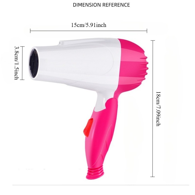 Secador de pelo compacto y plegable de bajo consumo, ideal para viajes. Ofrece aire frío y caliente a una temperatura constante, lo que lo hace perfecto para uso familiar o viajes. Una excelente opción de regalo para ocasiones como Navidad, el Día de la Mujer o el Día de la Madre.