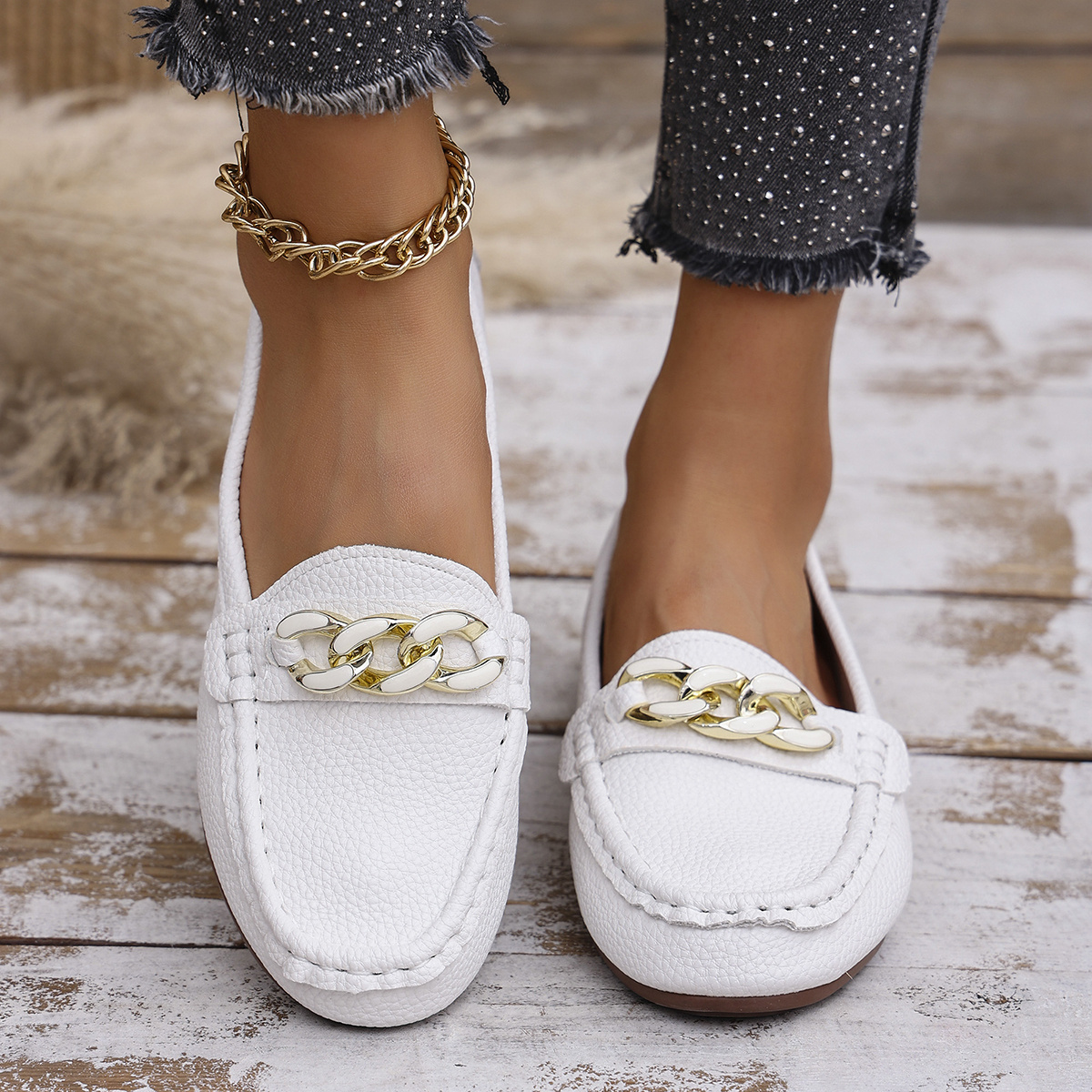 Womens Outfit White Loafers Style Buy White Women's Loafers The
