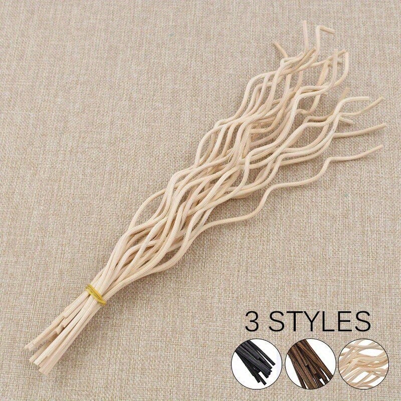 10pcs Long Ripple Natural Wood Sticks For Diffuser, Brown Home Decor Accessories, Seasonal Decoration & Craft Display