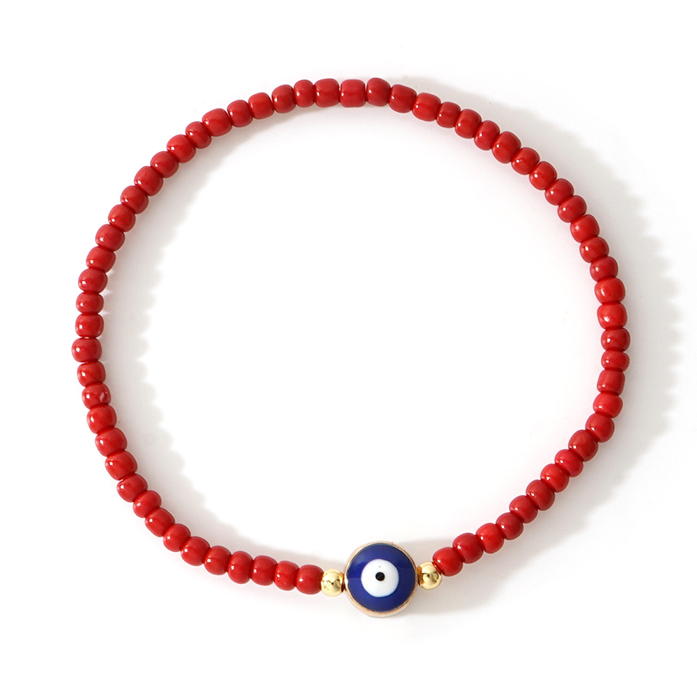 TEMU Bracelet 1 pièce style bohème vintage avec perles et vitrail à l'œil bleu, bracelet extensible, réglable et superposable pour hommes, femmes et