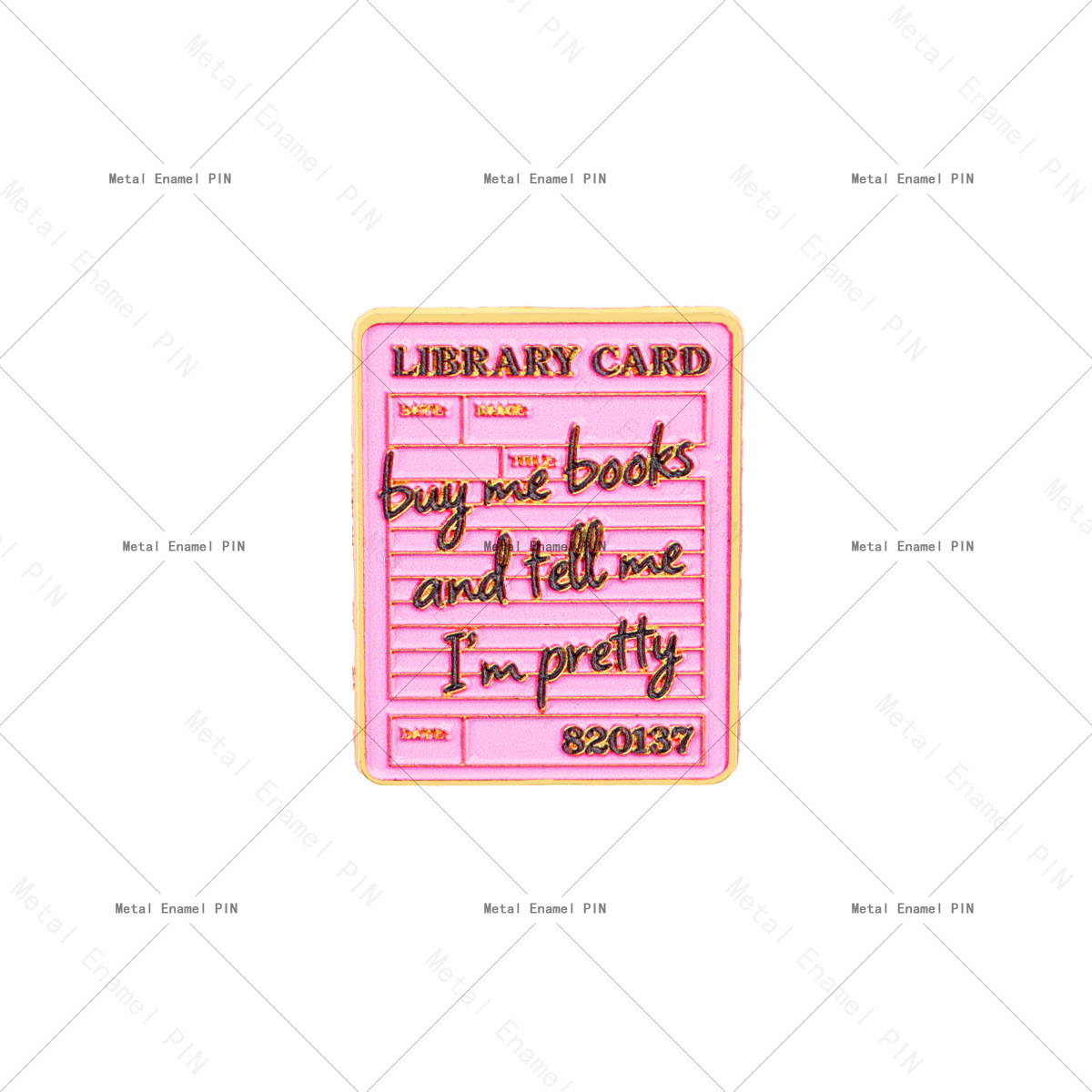 TEMU 1pc Broche Émaillée Carte de , Broche de Revers avec "Achetez-moi des Livres et Dites-moi que Jolie", Badge en Alliage Rose pour Amoureux des