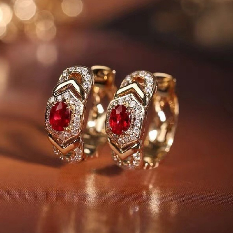 Image of Elegant And Unique Stone Circular Earrings For Women, Wear, Parties, Vacations, And Casual