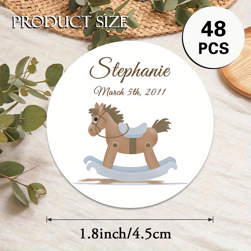 TEMU Custom 48/96pcs Commemorative Round Stickers, Personalizable With Name, Date, Etc. Design. For Keepsake Boxes, Memory Albums, Gift Marking, Etc.