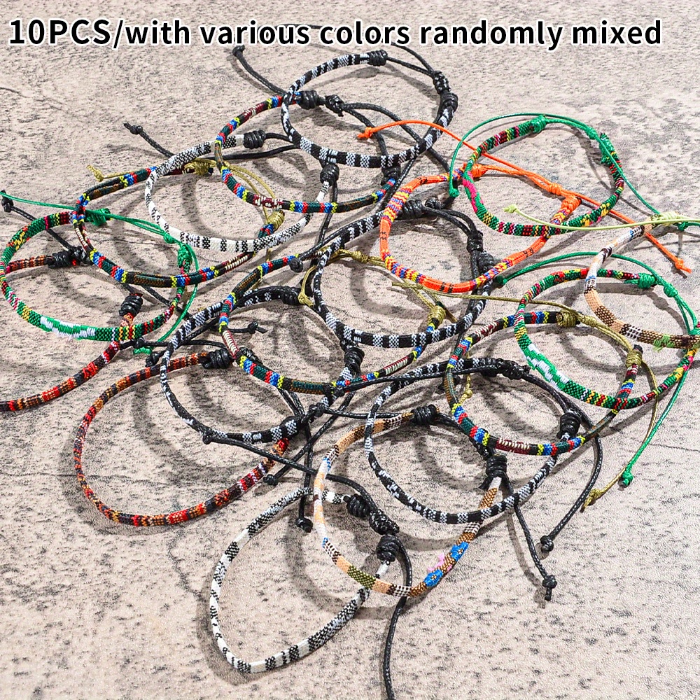 TEMU 10pcs Bohemian-inspired Ankle Rope Set In A Wide Of Random Colors. Ideal For Summer And Casual Attire. The For Your To Their !