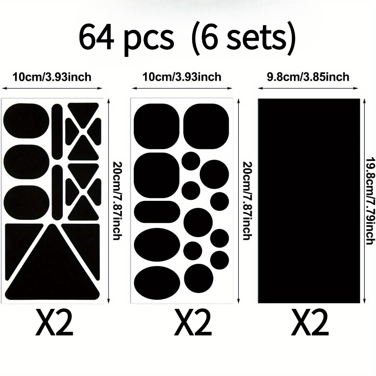 TEMU 64 pièces (6 feuilles) de patchs auto-adhésifs en nylon, disponibles en différentes tailles et , adaptés aux vêtements, , vestes de camping,