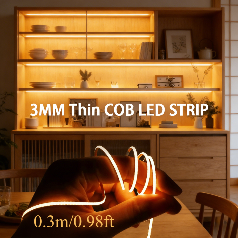 TEMU Striscia LED COB USB 5V ultra da 3 mm, 400 LED/M, nastro LED flessibile senza punti per camera da letto, cucina, armadietto, retroilluminazione