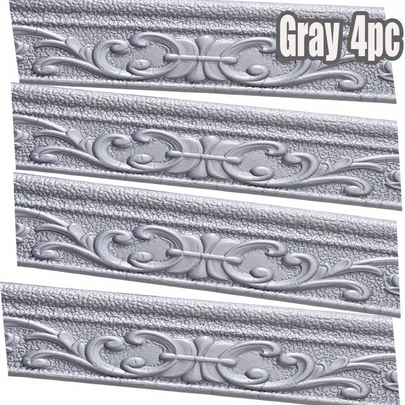 TEMU 4pcs 90.55inch Self-adhesive 3d Waterproof Wall Stickers - Foldable, , Great For Corners/skirting Boards/picture Frames, Moisture-proof Plastic,