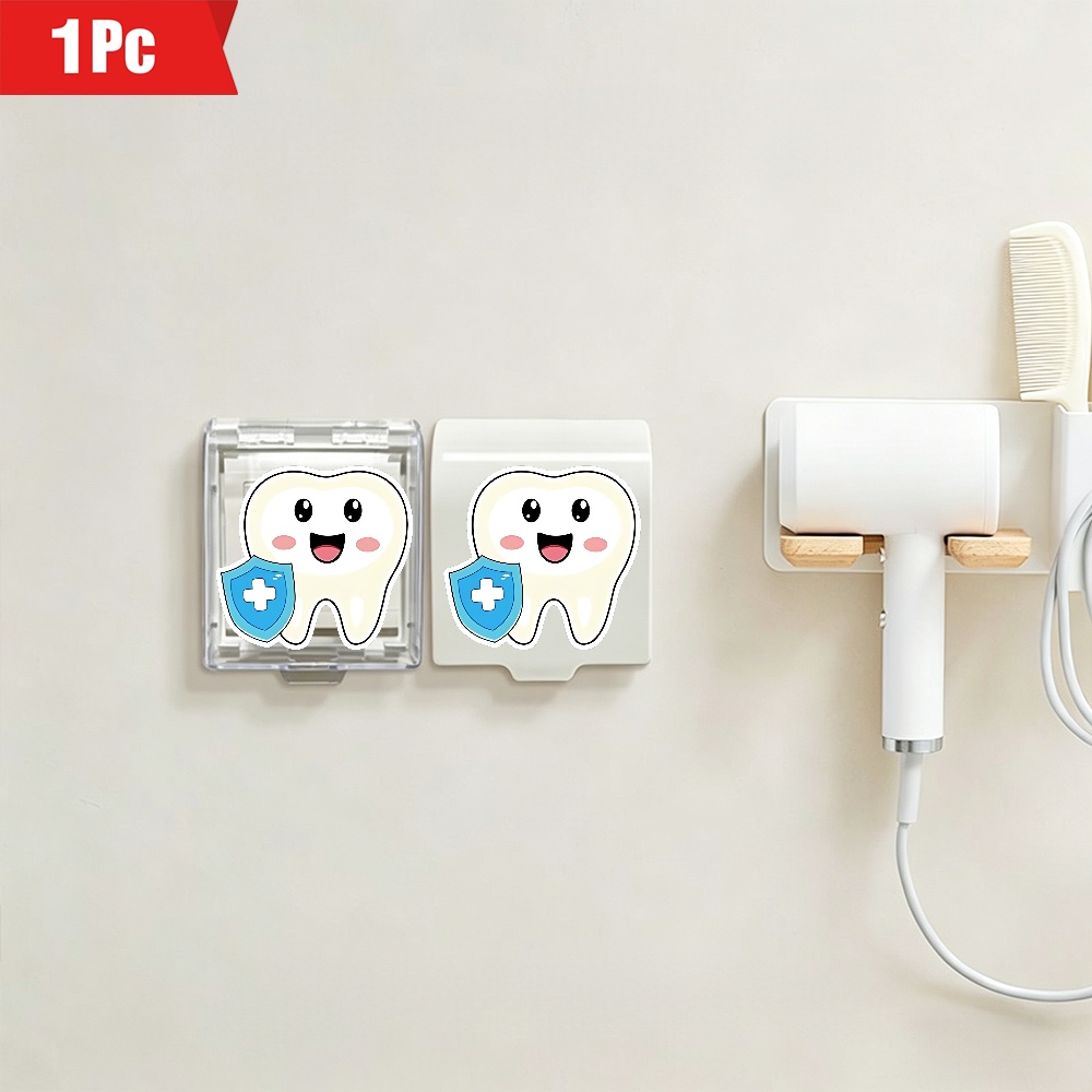 Cute Tooth with Blue Shield Plastic Socket Cover