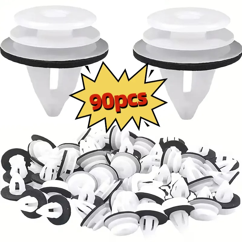 TEMU 90 For Door Trim Panel Clips With Sealing Rings, Automotive Fasteners For Securing Door Panels, Car Installation Clip Set