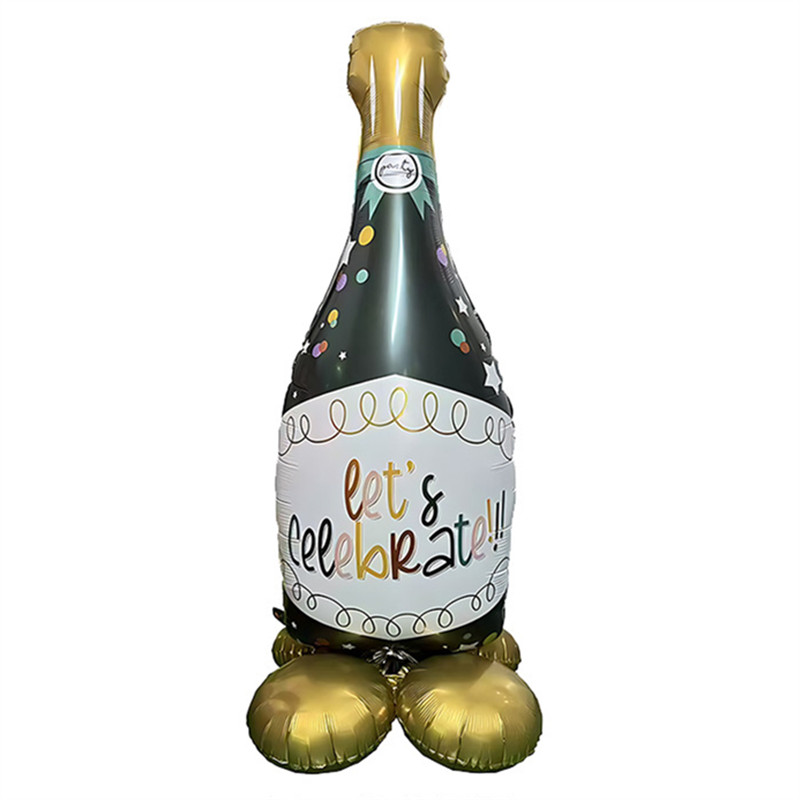TEMU 1pc Large Inflatable Champagne Bottle Decoration - 64-inch Standing Wine Tower Suitable For Oktoberfest, Weddings, Birthdays, Parties,