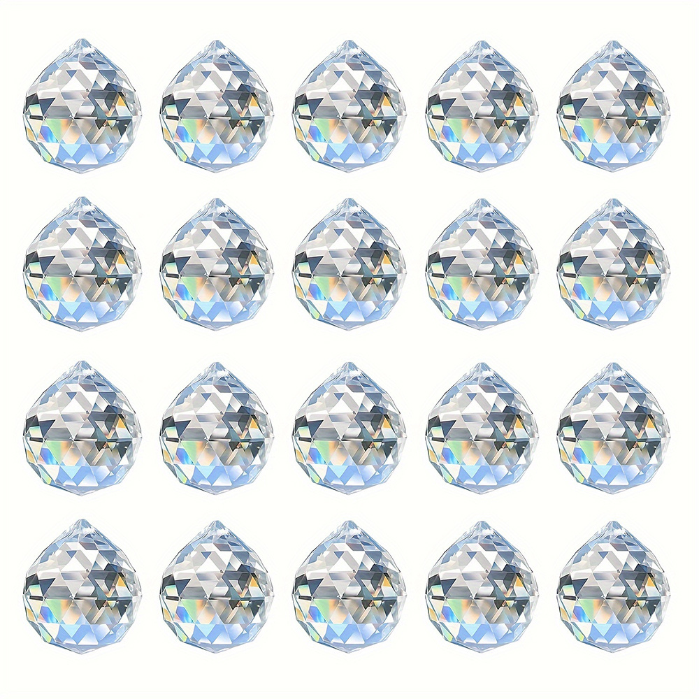 

100pcs Crystal Glass Prism Pendants 8x10mm, Refracting Light Harvesting Beads For Chandelier, Wedding Decor, Balcony, Kitchen & Garden - Diy Beads