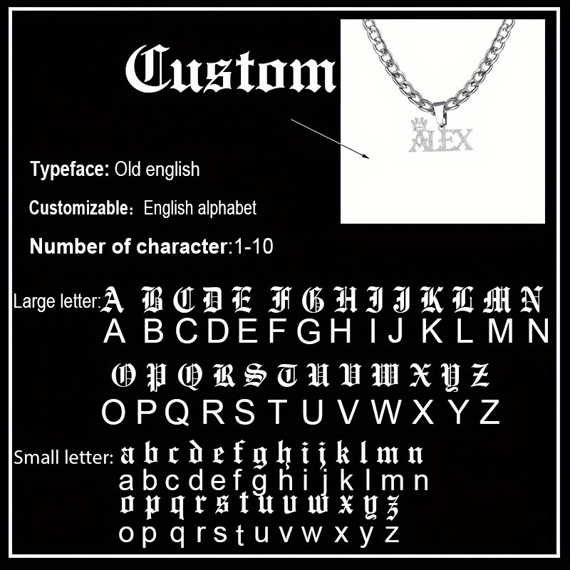 TEMU Personalized Stainless Steel Name Necklace With Crown Pendant, Stylish Jewelry Gift For And, Custom Engraved Chain Without Coating, Non-magnetic - Boyfriend Or Girlfriend Or Family, For Teenager