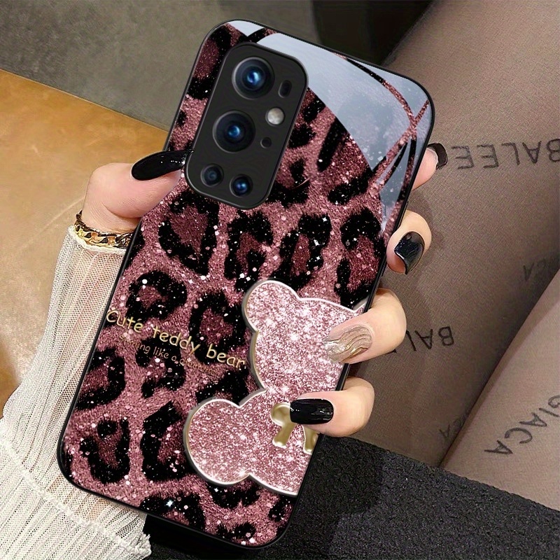 TEMU Phone Case: Full-coverage Tempered Glass Phone Case, European And Drop-proof Simple Glass Cover, New -e Watercolor Graffiti Text Tempered Glass