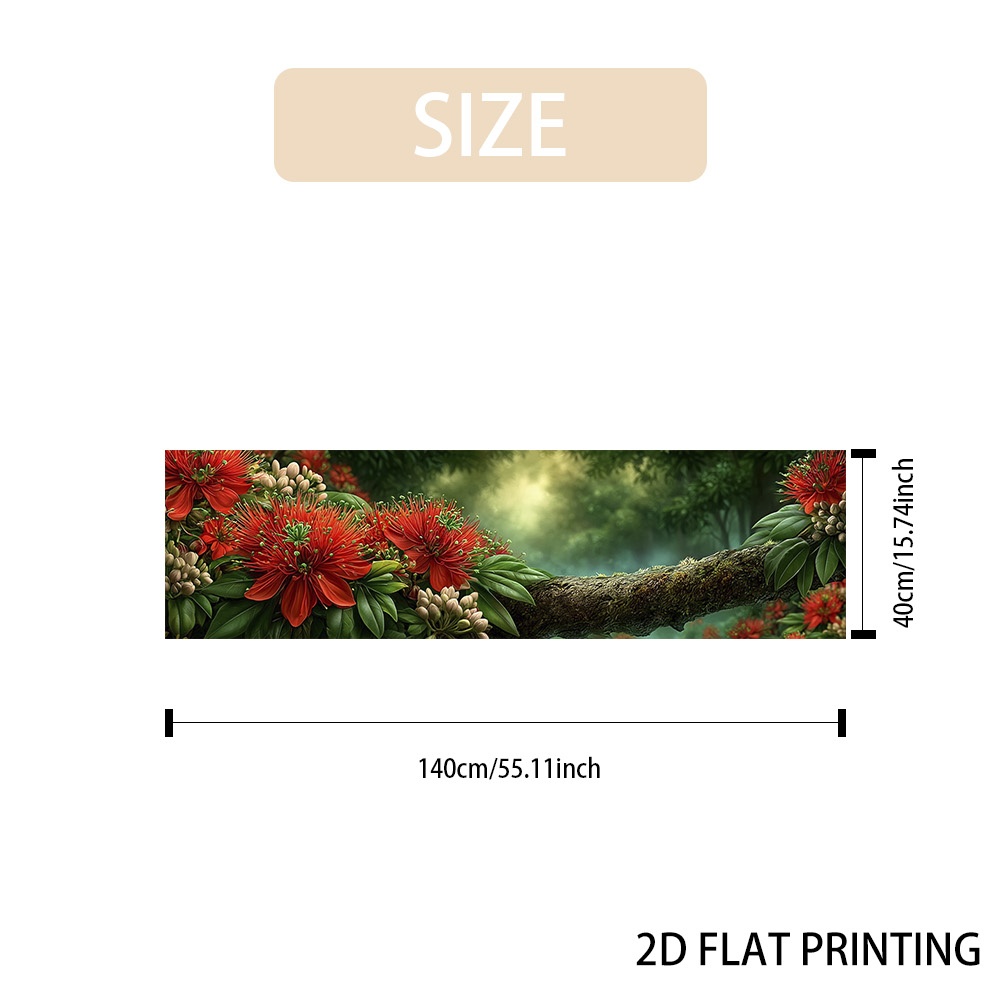TEMU (2d Flat) 1pc Christmas Red Table Runner Home Decor, And Improved Dining Atmosphere, , With Cafe, Create Relaxed And Warm Gathering Surroundings