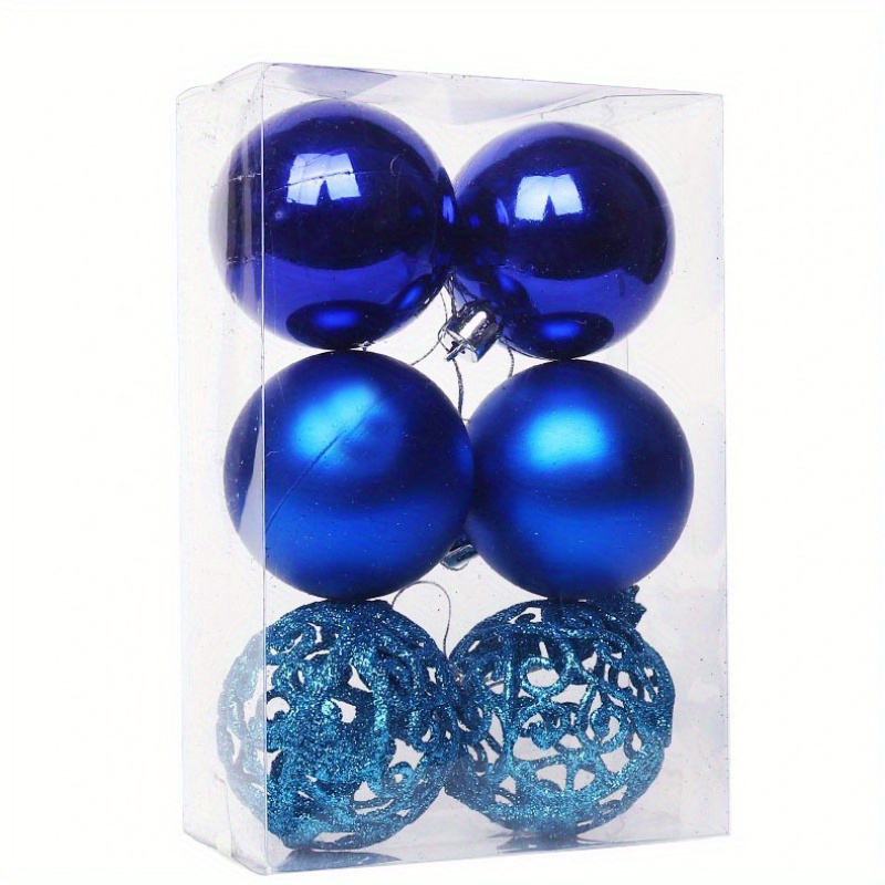 TEMU Cross Border Electroplated Hollow Christmas Balls-6cm&8cm Colored Plastic Decorations, Christmas Tree Pendants, Holiday Decorations 2025, Party