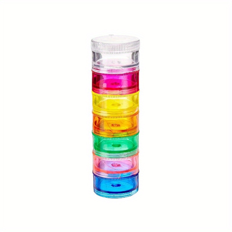 Stackable Pill Organizer 7-day Weekly Pill Box Tower With Rotating Lock Closure And Compartments, Travel Medicine Storage And Vitamin Dispenser, Compact Portable Case