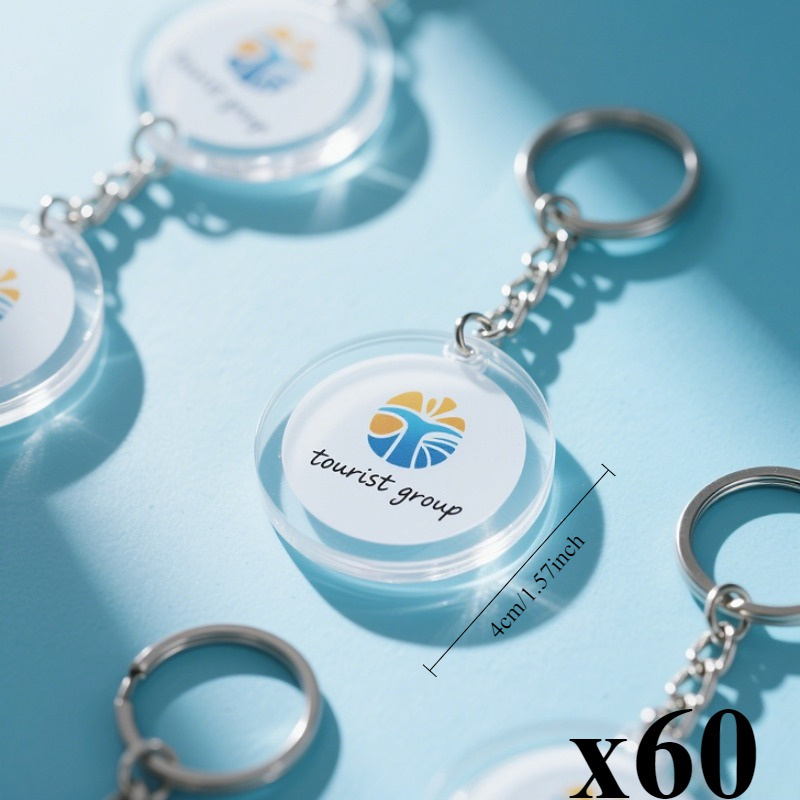 TEMU Custom Personalized Keychain - Add Your Own Photo/logo/text - Clear Acrylic Key Ring With Metallic Lobster Clasp - Custom Gifts For Birthdays,