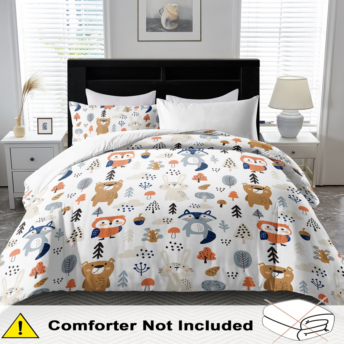 TEMU 2/3 piezas Nórdica de Animales de Dibujos Animados, y Cómoda, Ropa de Cama para Nórdica Queen, Nórdica de Animales de Tamaño King, Ropa de Cama