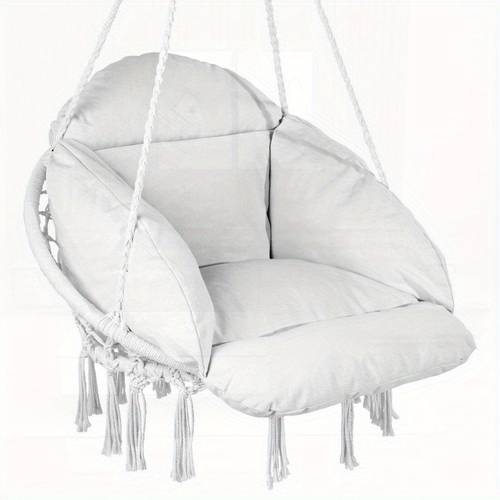 hammock chair macrame hanging chair with cushion indoor outdoor