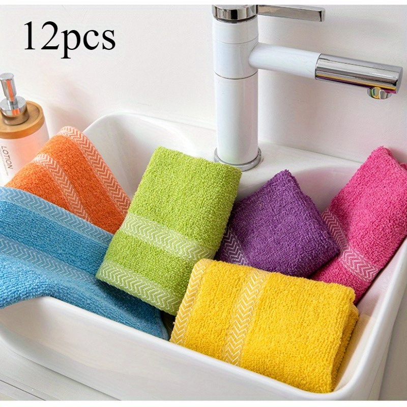 10pcs/12pcs/20pcs Soft Face Towels, 6 Colors From, 30 X 30 Cm, Water Absorption, Perfect For Washing Face And Bathroom! Hand Towel