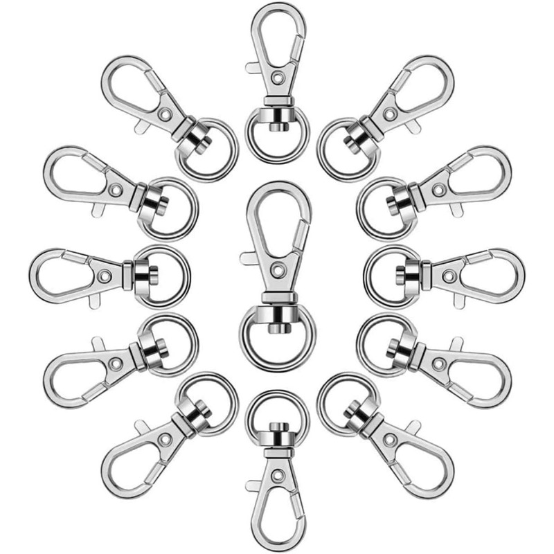 TEMU 15pcs Mousquetons Pivotants pour Cordon, Crochets de Porte-Clés pour Cordon de Porte-Clés, Bijoux, Fournitures d'Artisanat