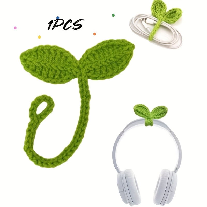 Crochet Germination Earphone Organizer, Wire Organizer, Earphone Decorations Backpack Pendant, Bookmark, Crochet Craft, Easter Gift Moving Gift Funny Gift