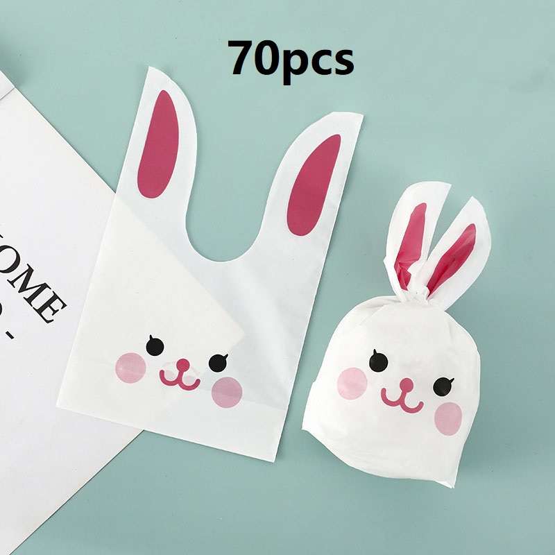 TEMU 70 sacchetti regalo coniglietto /lui, sacchetti di imballaggio con orecchie da animati carini, sacchetti di imballaggio casual, sacchetti regalo