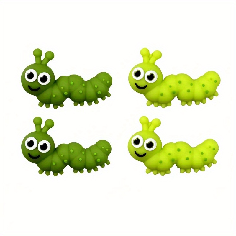 TEMU Set Of 4 Silicone Caterpillar Beads In 3d For Crafting Jewelry, Ideal For Projects Like, Pen Decorations, And Bracelet Or Necklace Supplies -
