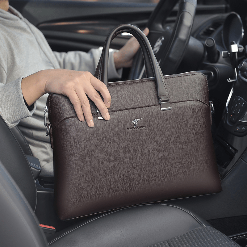 Men's Large Capacity PU Leather Briefcase for Work