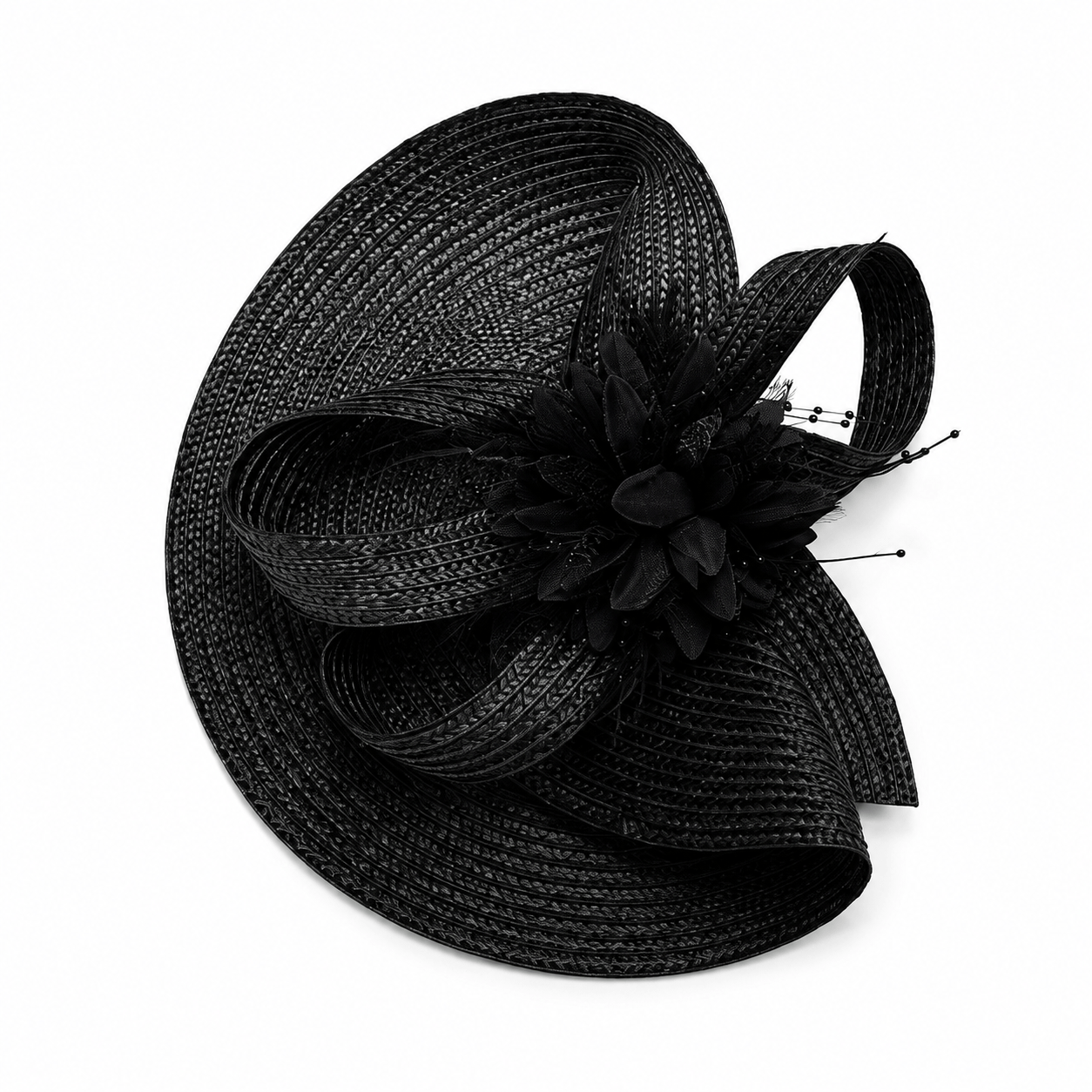 TEMU Women's Elegant Fascinator Hat With Flower And Feather Decor, Vintage Church Tea Party Hat, Derby Race Day Wedding Cocktail Party Headpiece,