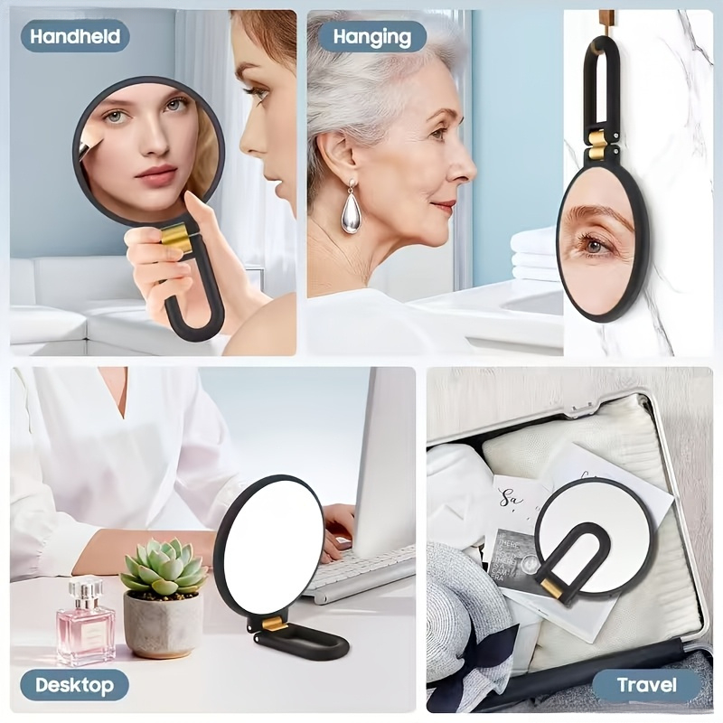 100X Magnification Handheld Double-Sided Makeup Mirror Set