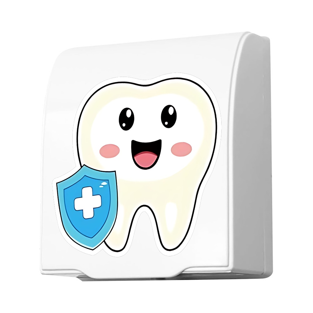 Cute Tooth with Blue Shield Plastic Socket Cover