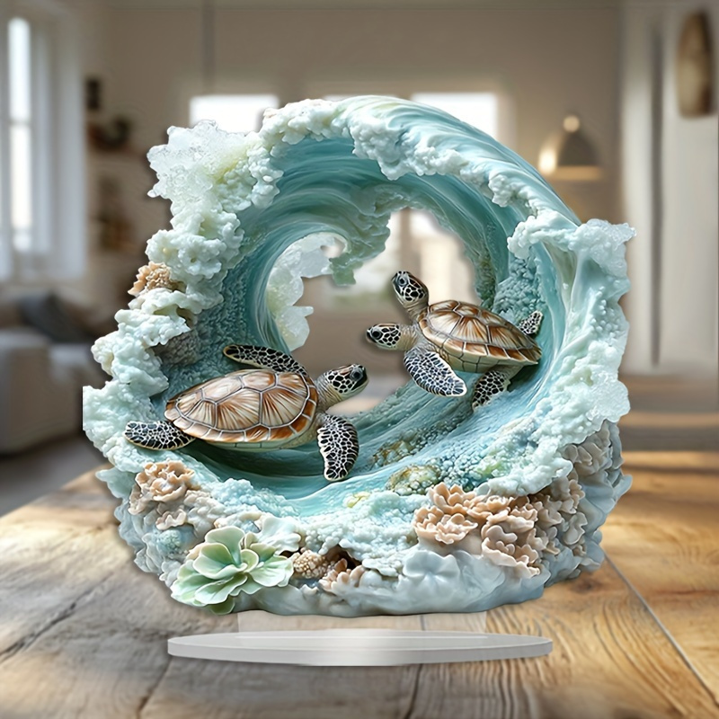 

Chic Crystal Sea Turtle Decor - Animal-themed Ornament For , Christmas, New Year's, Valentine's Day | No Batteries Required (10x8 Inches)