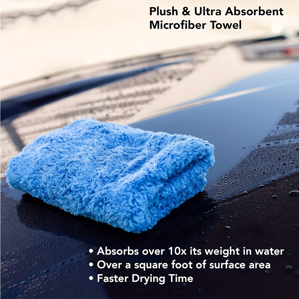 TEMU South Korea Japan Ultra-thick 15.75x15.75inch Oversized Double-sided Fleece Car Wash Towels, Set Of 6