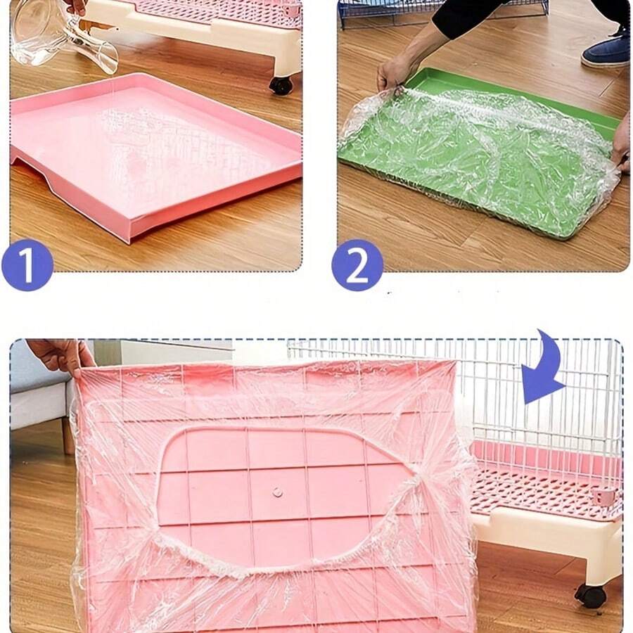 12pcs Expandable Plastic Pet Pads for Rabbit Cages, Disposable Design